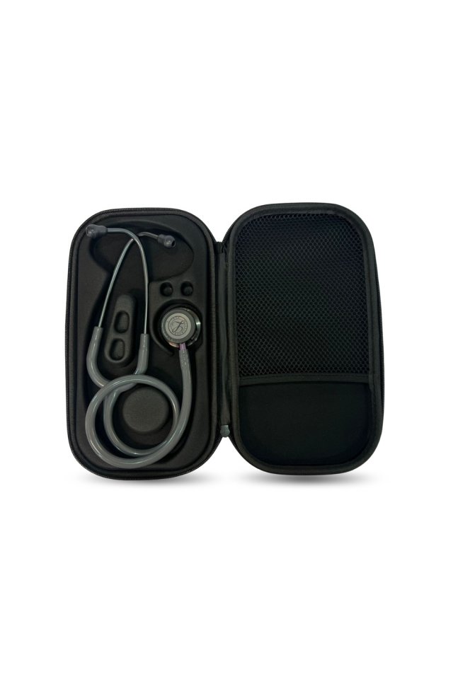 Črn etui za stetoskop z elegantnim dizajnom in funkcionalnostjo proizvajalca drinuniforma