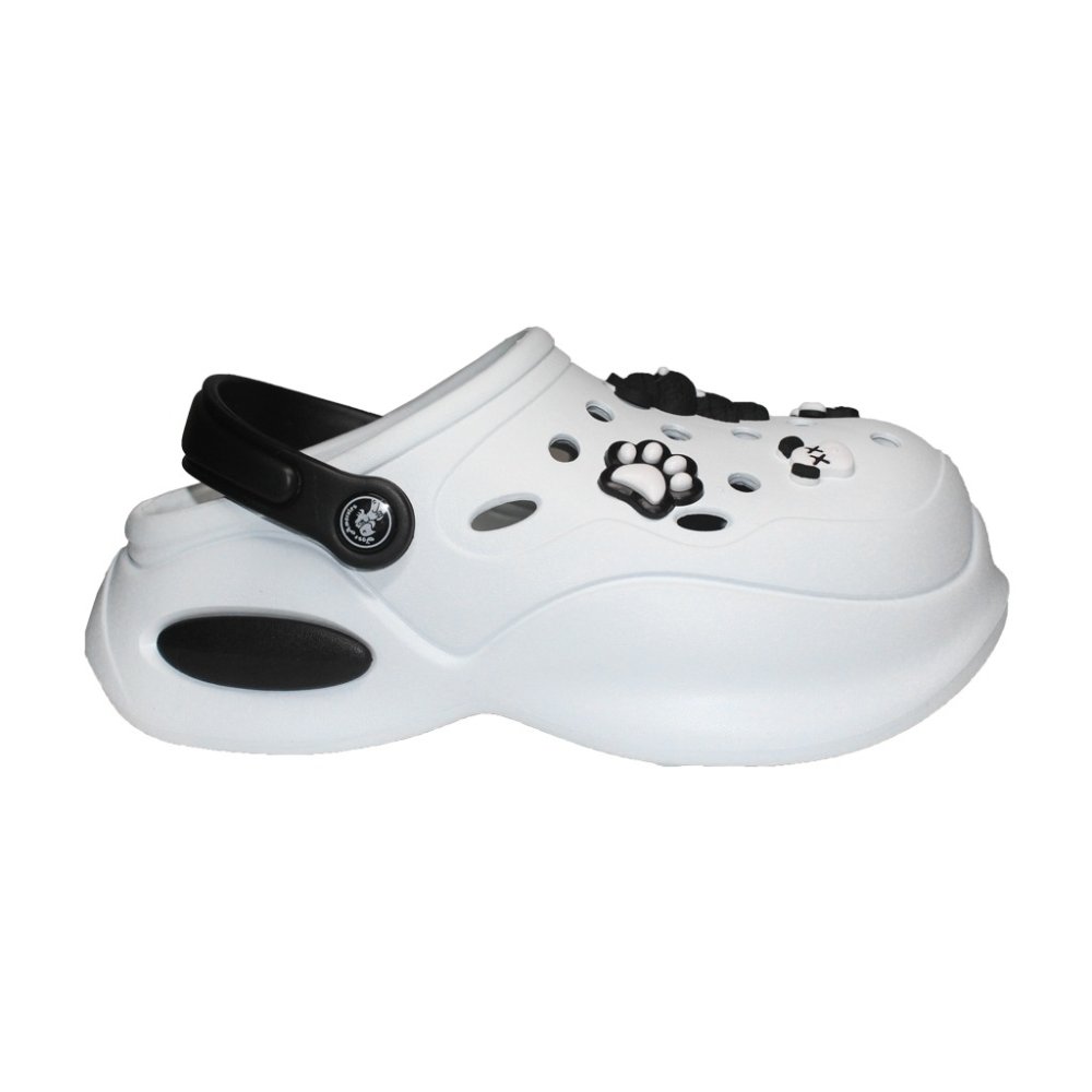 Črno-beli medicinski cokli za ženske - Cokli z našitimi detajli