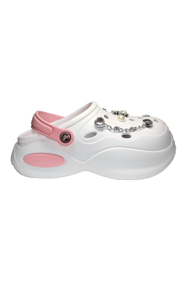 Beli in roza medicinski cokli za ženske - Cokli z našitimi detajli