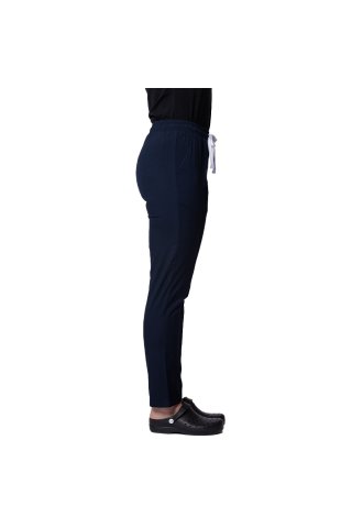 Mornarsko modre raztegljive medicinske hlače z vrvico in elastiko
