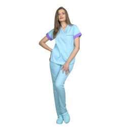 Vijolična metina medicinska obleka, model Amani