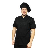 Črna kuharska-slaščičarska kapa, unisex, univerzalna velikost, z zapenjanjem tipa jež..
