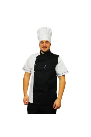 Črna kuharska-slaščičarska kapa, unisex, univerzalna velikost, z zapenjanjem tipa jež