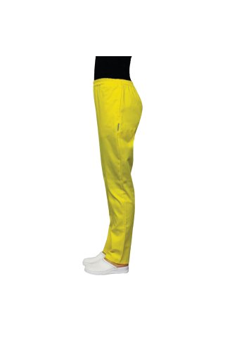 Rumene uniseks hlače z elastiko in dvema stranskima žepoma