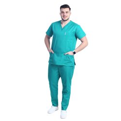 Unisex kirurška zelena moška medicinska halja