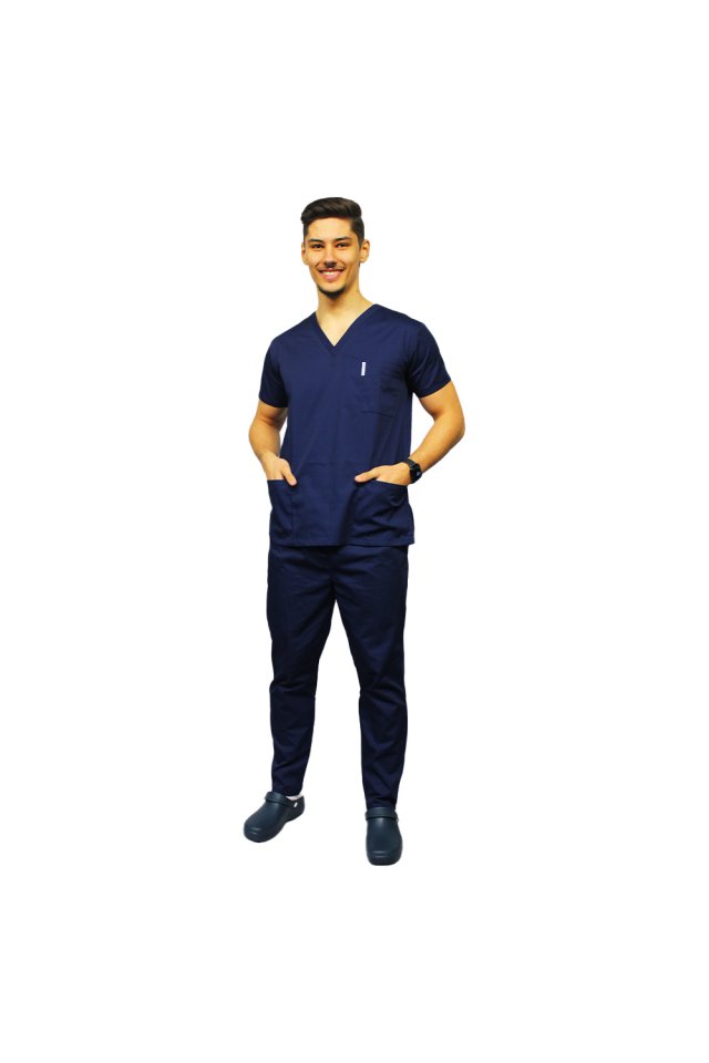 Unisex mornarsko modra medicinska obleka
