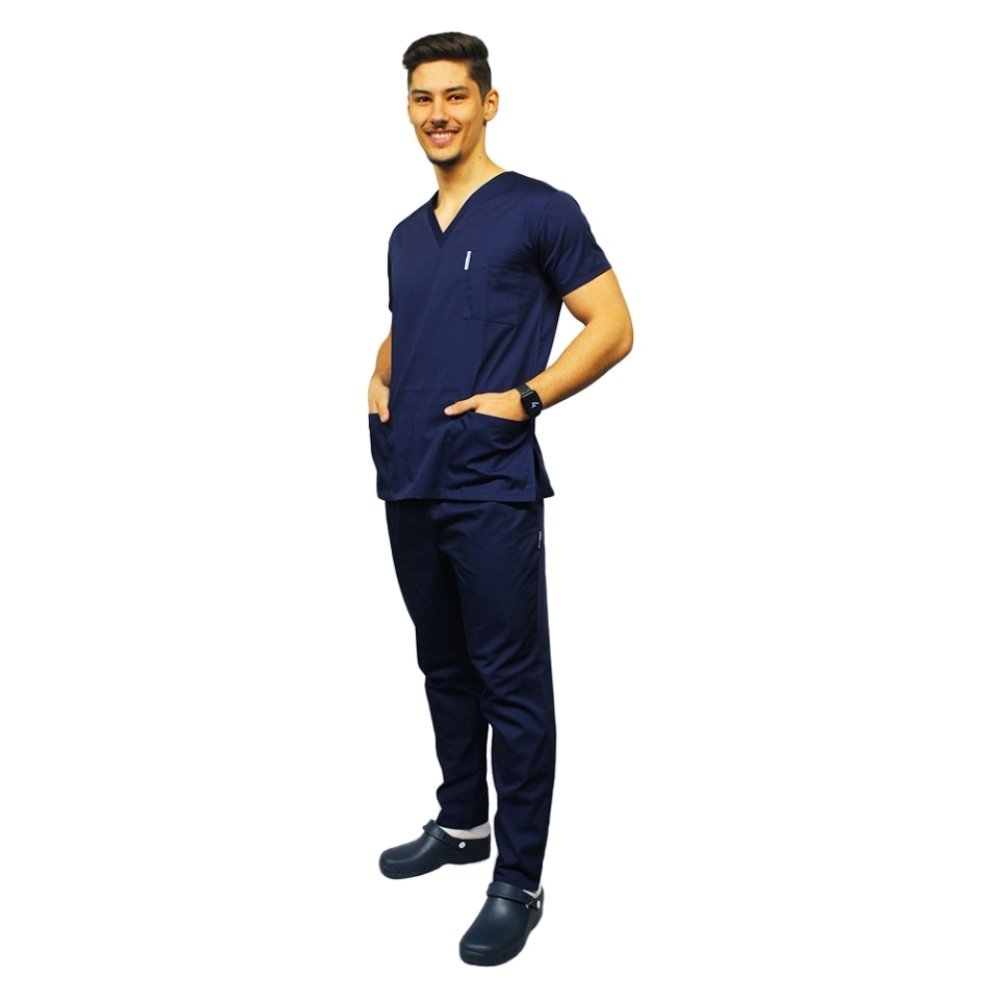 Unisex mornarsko modra medicinska obleka