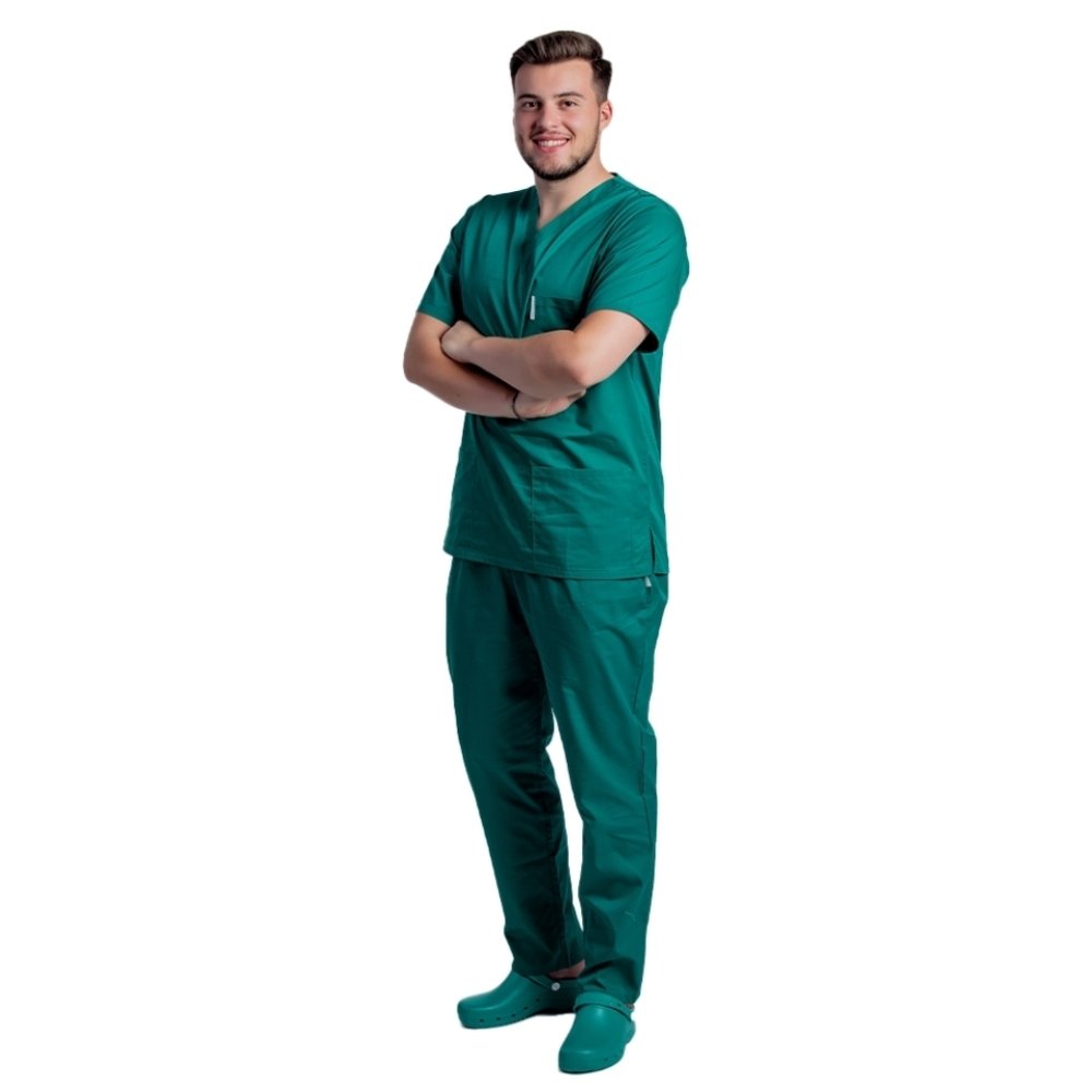 Moška zelena kirurška unisex medicinska obleka