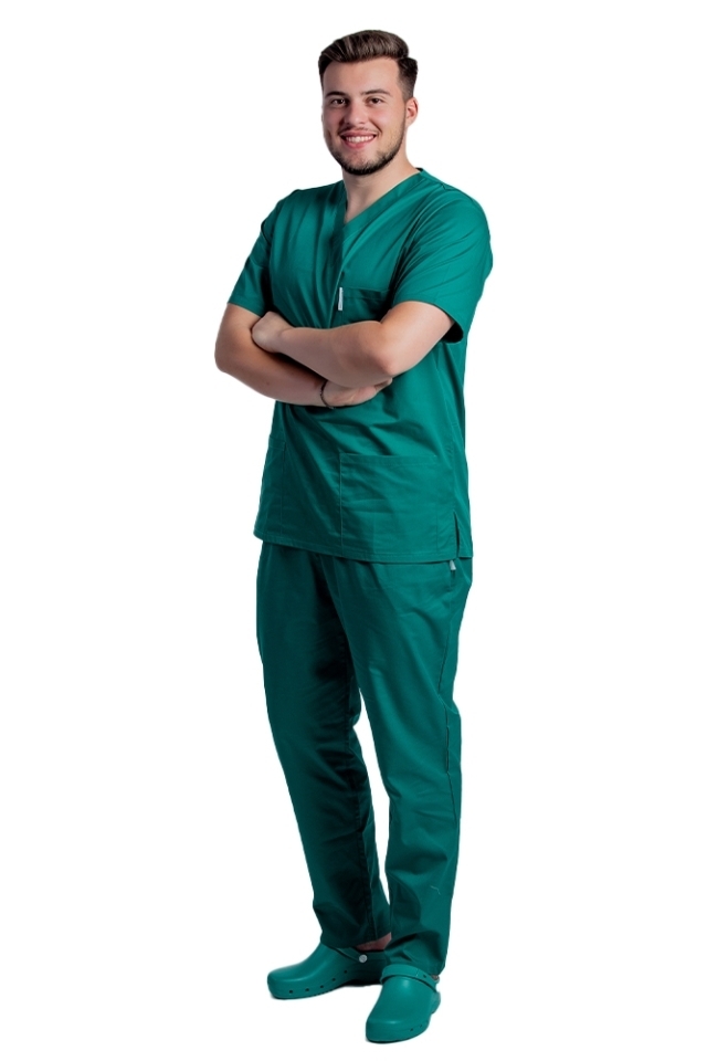 Moška zelena kirurška unisex medicinska obleka