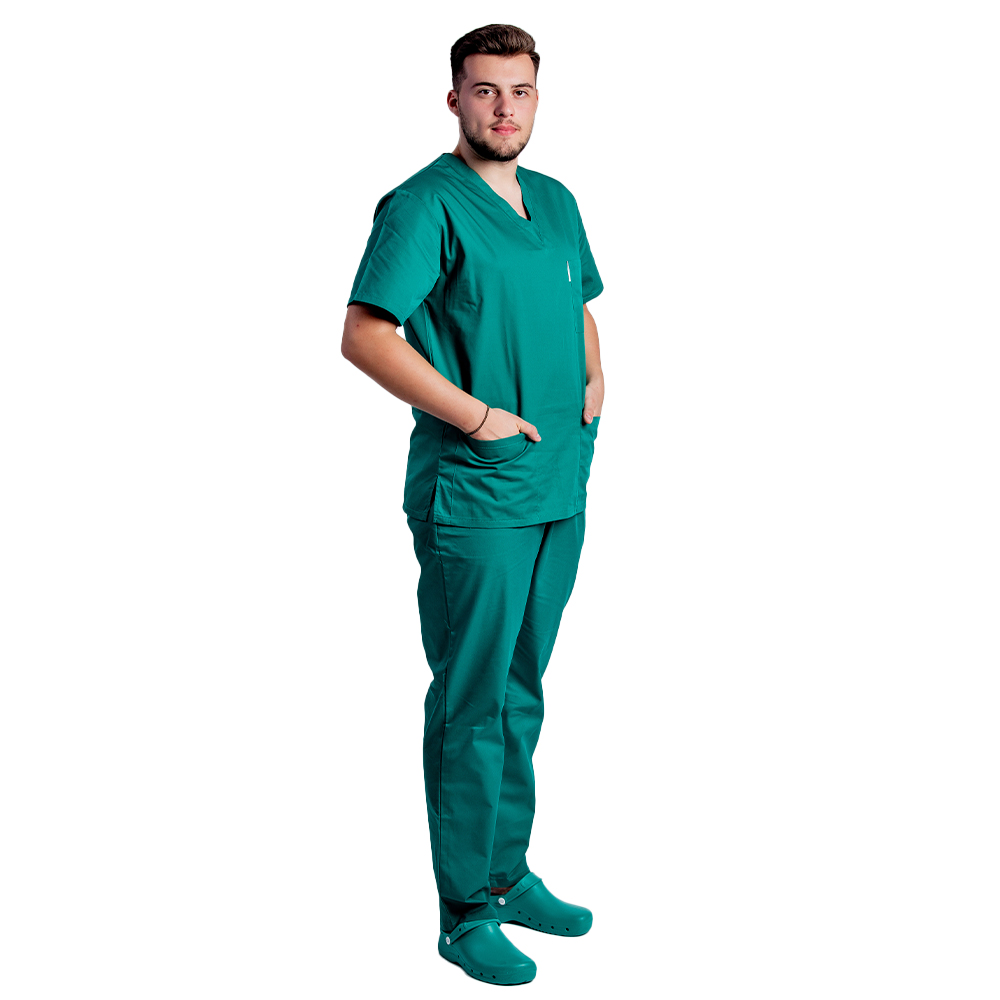 Moška zelena kirurška unisex medicinska obleka