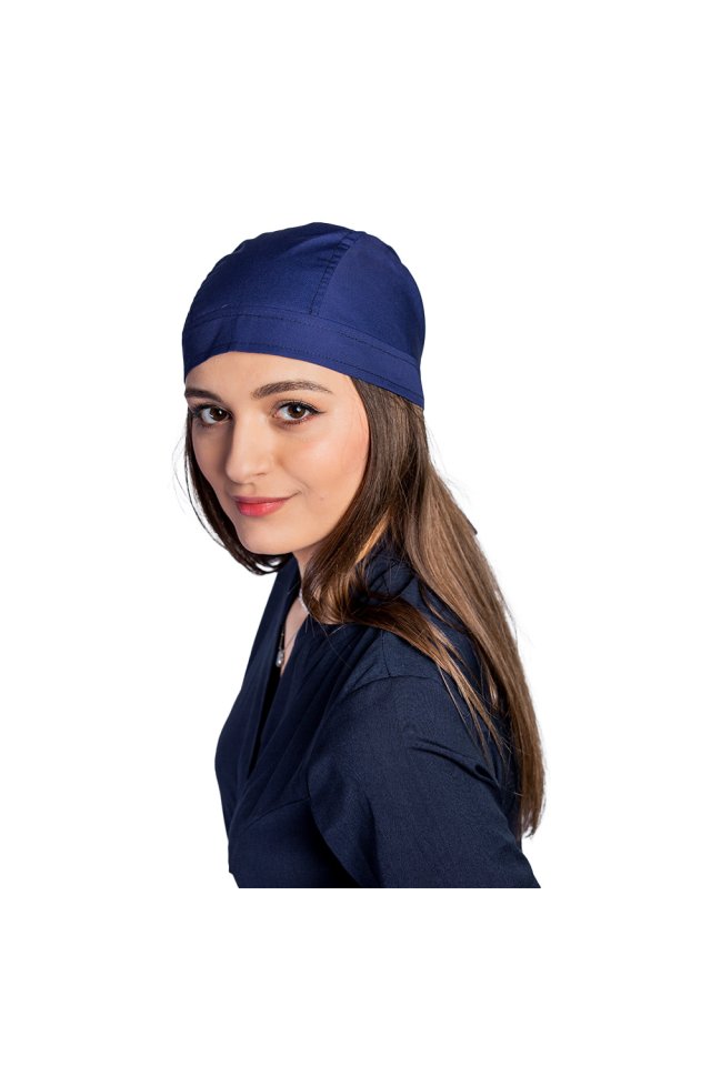 Mornarsko modra kapa, uniseks, univerzalna velikost, z zapenjanjem na vrvico zadaj