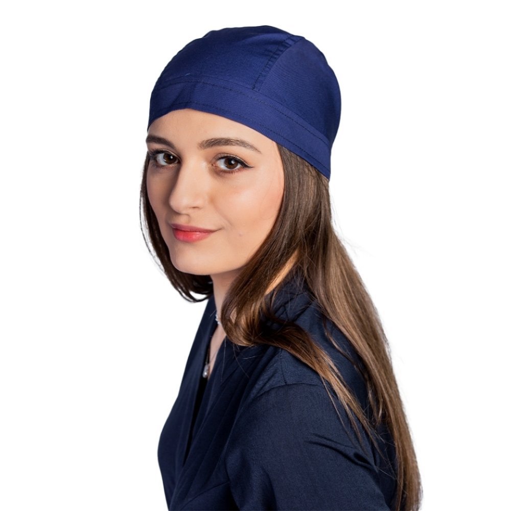 Mornarsko modra kapa, uniseks, univerzalna velikost, z zapenjanjem na vrvico zadaj