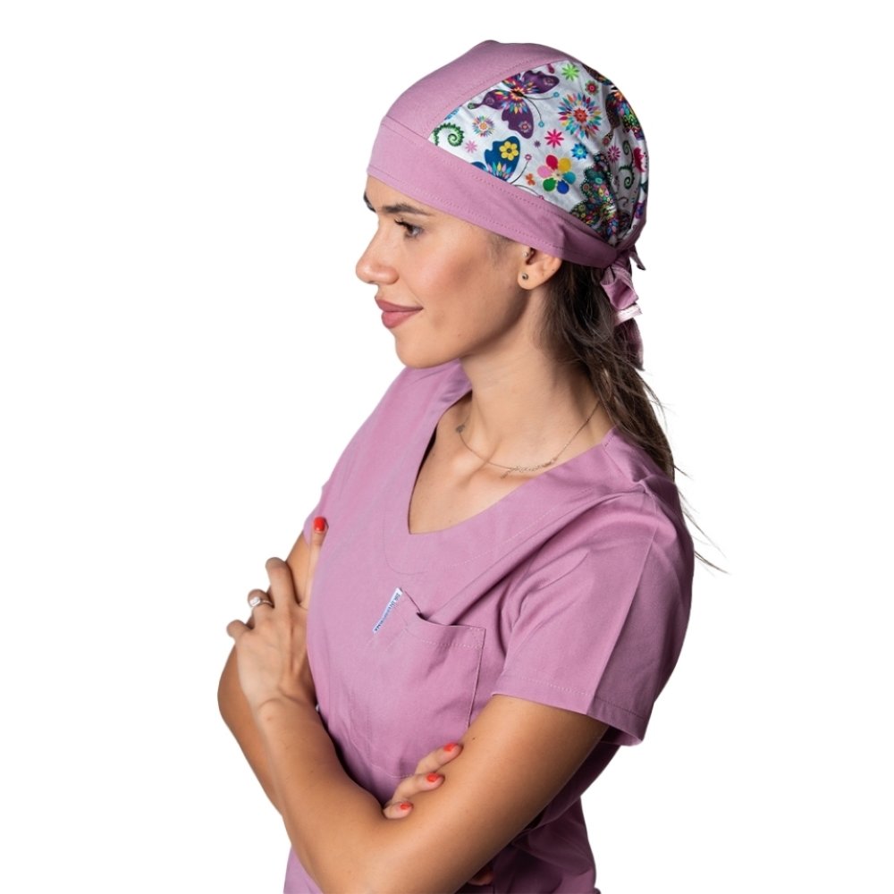 Roza kapa DUO Fantasy, univerzalna velikost, z zapenjanjem na vrvico zadaj