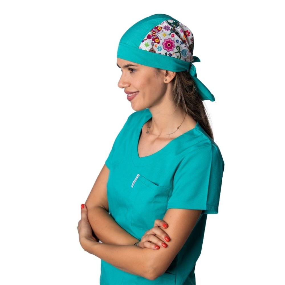 Zelena kapa DUO Fantasy, univerzalna velikost, z zapenjanjem na vrvico zadaj