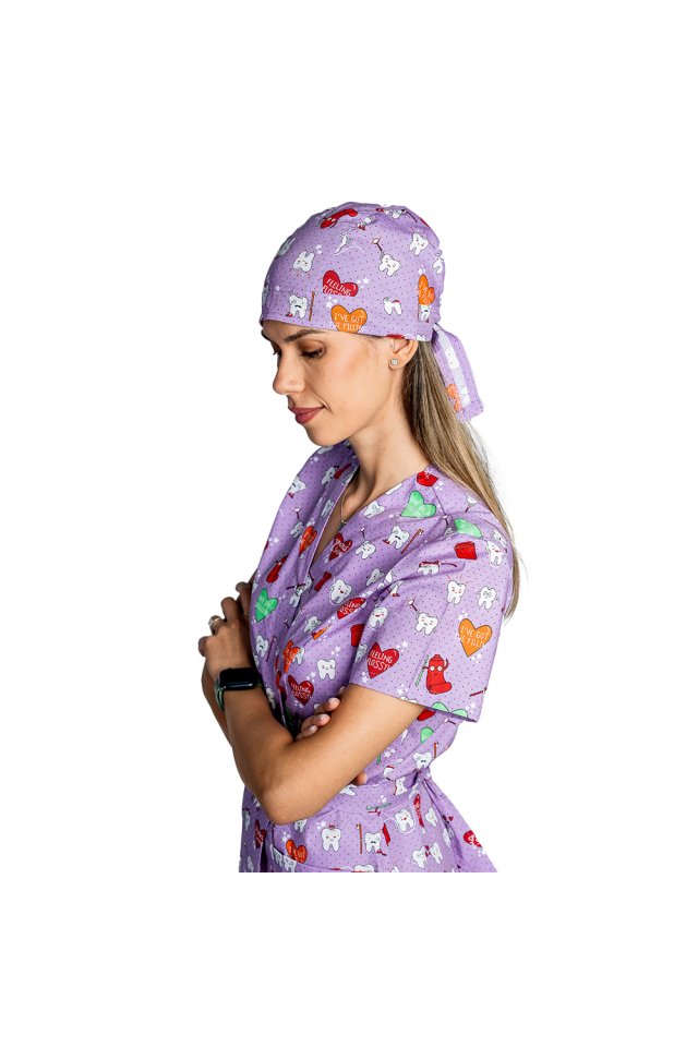 Kapa za zobe Lilac, uniseks, univerzalna velikost, z zapenjanjem na vrvico zadaj