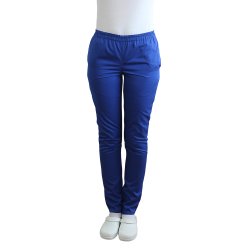Modre medicinske hlače z elastiko in dvema stranskima žepoma