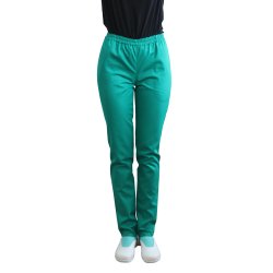 Kirurške zelene medicinske hlače z elastiko in dvema stranskima žepoma